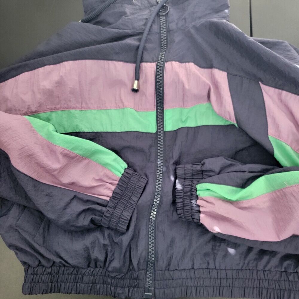 Urban Outfitters UO Womens Jacket Large Colorblock Retro Windbreaker Full Zip - Picture 13 of 16